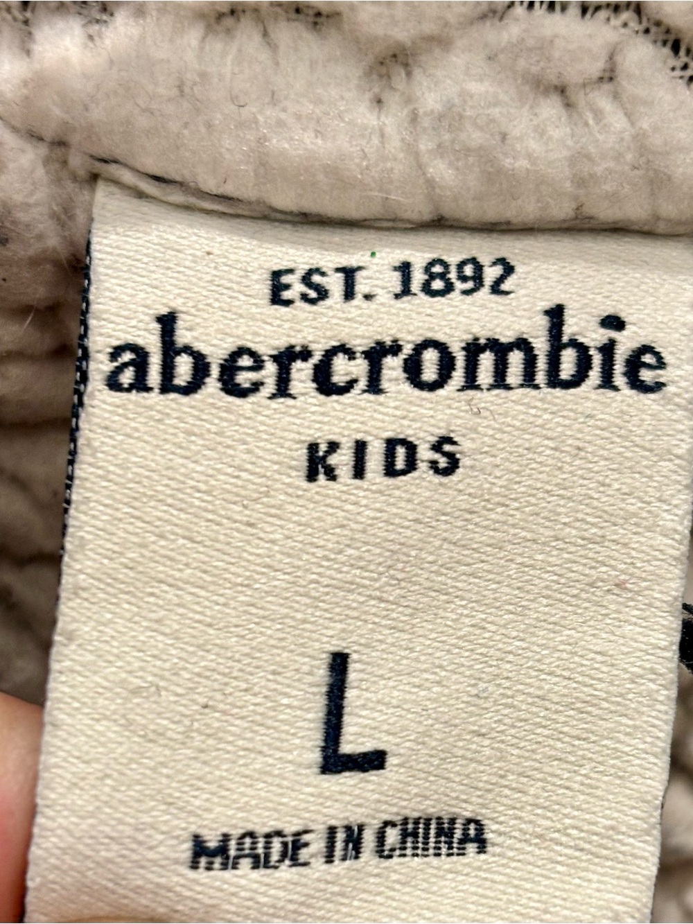 Abercrombie & Fitch Kids Gray Full-Zip Fleece Lined  with Moose Emblem - Picture 4 of 6